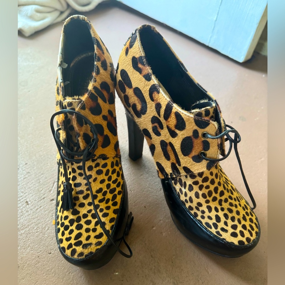 Cheetah print platform heels